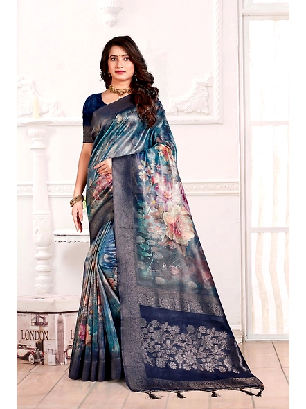 Parvati Multicolor Tissue Fabric Saree-3