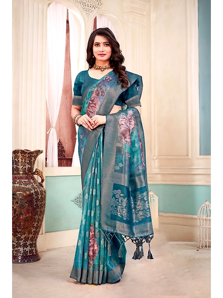Parvati Multicolor Tissue Fabric Saree-1