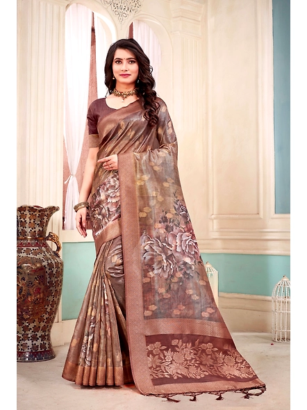 Parvati Multicolor Tissue Fabric Saree-3