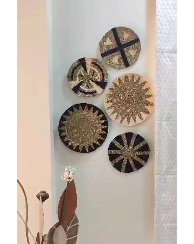 Jute wall decor set of 5-12490583