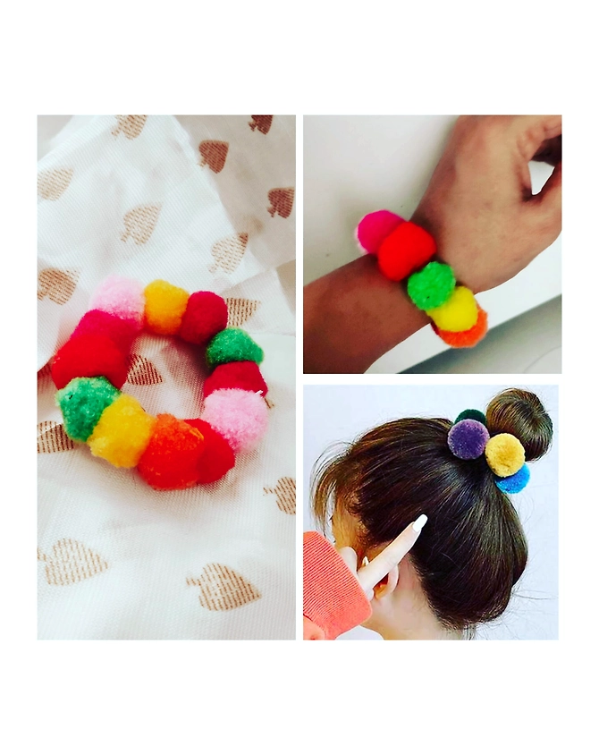 Pom pom hair bow-12490591