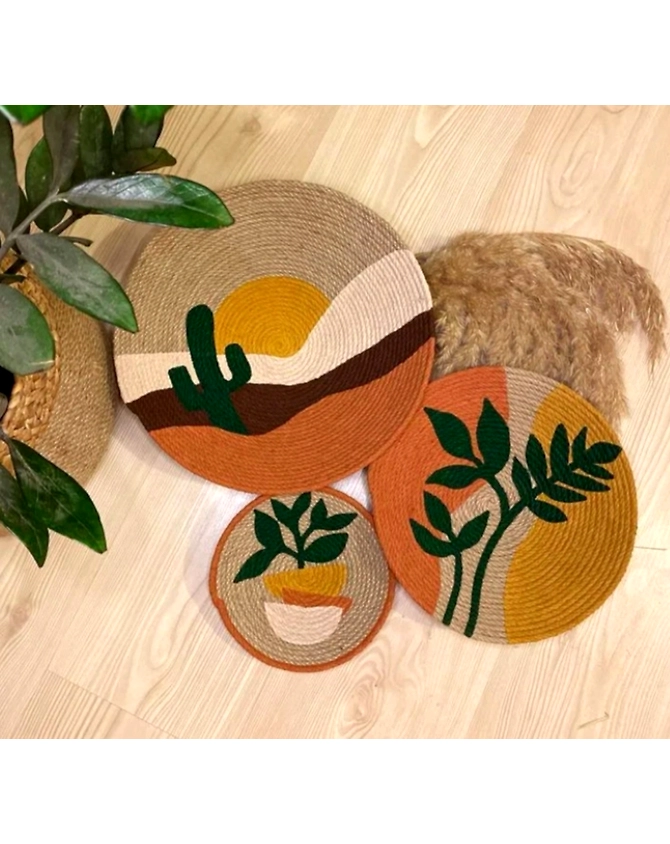 Jute wall decor set of 5-2