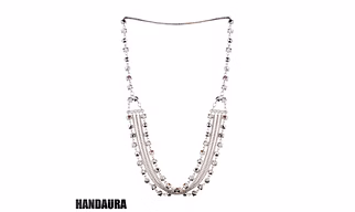 Layered Silver & Black Crystal Necklace for Women and Girls | Sparkly Party Bling Statement Jewelry