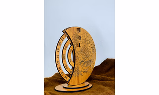 wooden table top life time calendar