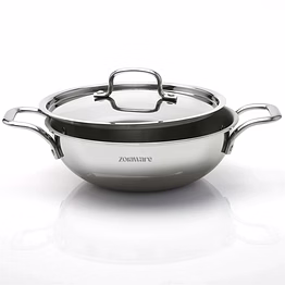 zoraware triply stainless steel kadai induction friendly