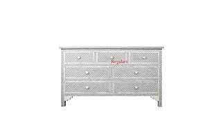 Handmade Bone Inlay Chest of Drawer, Commode Handmade Wooden Furniture Handmade Bone Inlay Wooden Modern sideboard with 7 Drawer