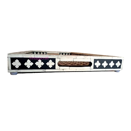 Bone Inlay Kitchen Serving Tray Dinning Platter Tray Handmade Home Decor Gift-W 30 X D 15 X H 2.5-3