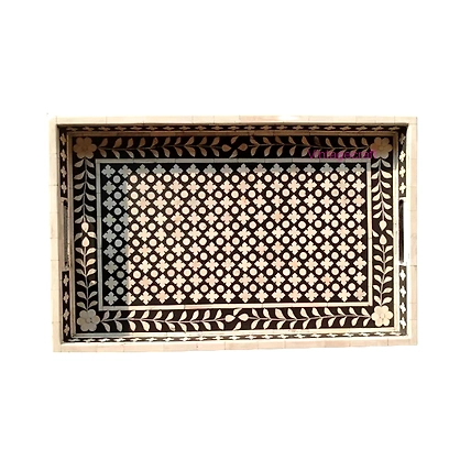 Bone Inlay Kitchen Serving Tray Dinning Platter Tray Handmade Home Decor Gift-W 30 X D 15 X H 2.5-4