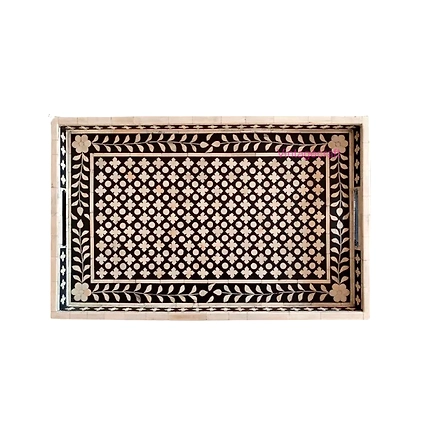 Bone Inlay Kitchen Serving Tray Dinning Platter Tray Handmade Home Decor Gift-12508206