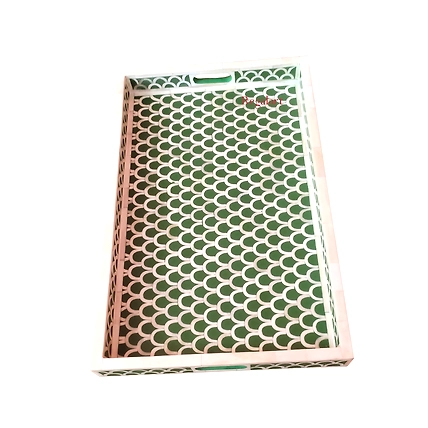 Bone Inlay Unique Pattern Kitchen Serving Tray Decorative Tray Home Décor Tray-W 30 X D 15 X H 2.5-5