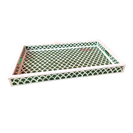 Bone Inlay Unique Pattern Kitchen Serving Tray Decorative Tray Home Décor Tray-W 30 X D 15 X H 2.5-1