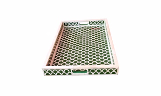 Bone Inlay Unique Pattern Kitchen Serving Tray Decorative Tray Home Décor Tray