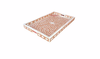 Handmade Bone Inlay Table Serving Kitchen Tray
