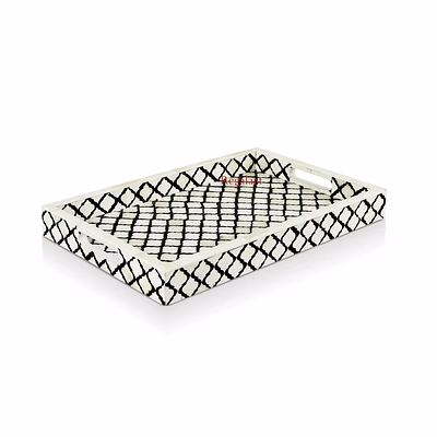 bone inlay unique kitchen serving tray, coffee decorative tray