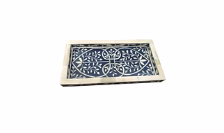 Beautiful Bone Inlay Kitchen serving tray. Ideal for home decor, breakfast, and coffee tables. Also makes a great housewarming gift