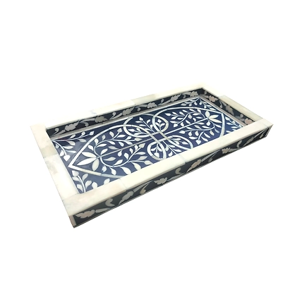 Beautiful Bone Inlay Kitchen serving tray. Ideal for home decor, breakfast, and coffee tables. Also makes a great housewarming gift-W 30  X D 15 X H 2.5-2
