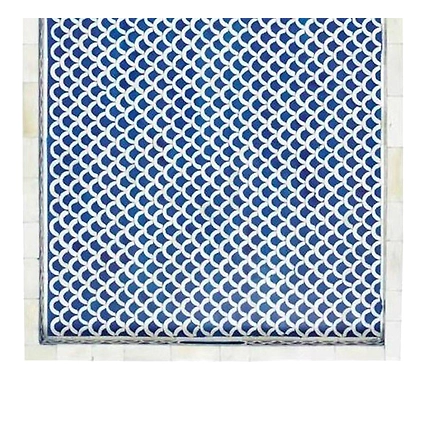 Bone Inlay Unique Pattern serving tray, Home Decor Kitchen Tray, Coffee serving Tray-W 30  X D 15 X H 2.5-1