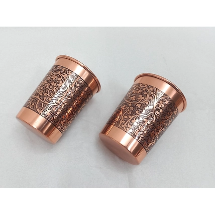 High Quality Pure Copper tumbler Glasses in Etching Antique Finishing-2