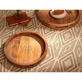 Wooden Hand Carved Plate