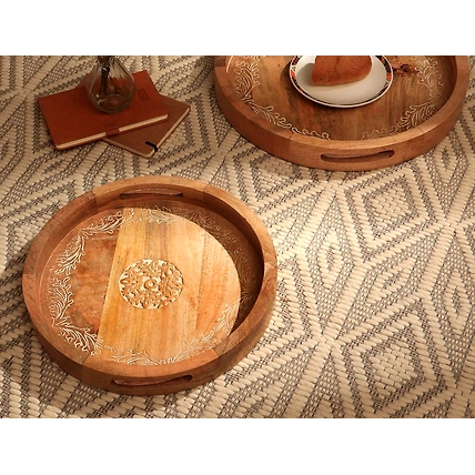 Wooden Hand Carved Plate-12497288