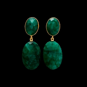 DYED EMERALD DROP EARRINGS