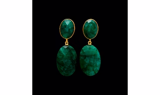DYED EMERALD DROP EARRINGS