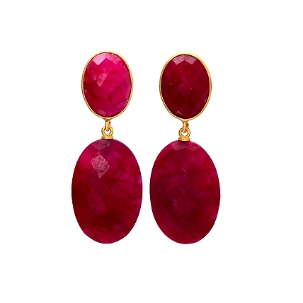 DYED EMERALD DROP EARRINGS-2