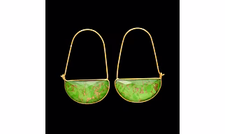GREEN TURQUOISE DOUBLETS DANGLE EARRINGS