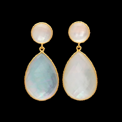 PEARL DOUBLETS STERLING SILVER EARRINGS-1