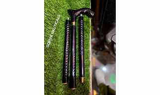WOODEN CANE WALKING STICK BLACK