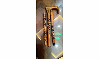 WOODEN CANE WALKING STICK BROWN