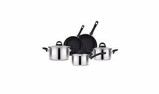 SET OF 8PC STAINLESS STEEL COOKWARE