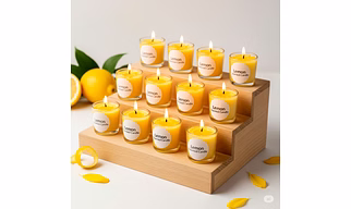 Wickbond Votive Candle Set of 12 – Glass Filled Candles with Natural Wax & Lead-Free Wicks | 10-Hour Burn Time | Clean Burning, Non-Toxic | Ideal for Home Décor, Events & Gifting