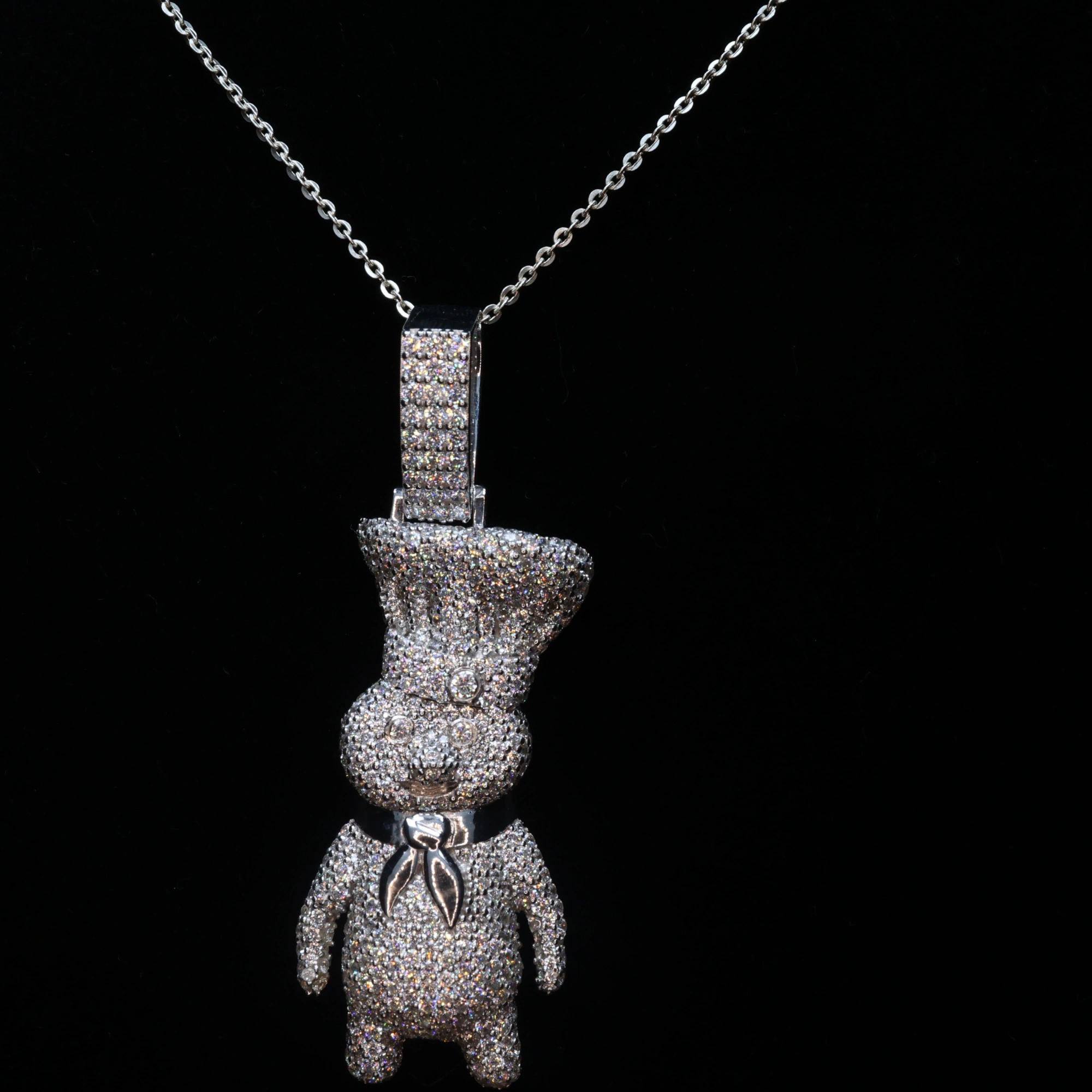 Diamond Teddy Bear Pendant | Hip Hop Pendant | Iced Out Pendant | Bear Pendants | Diamond Pendant | Diamond Teddy Bear Pendant and Necklace-3