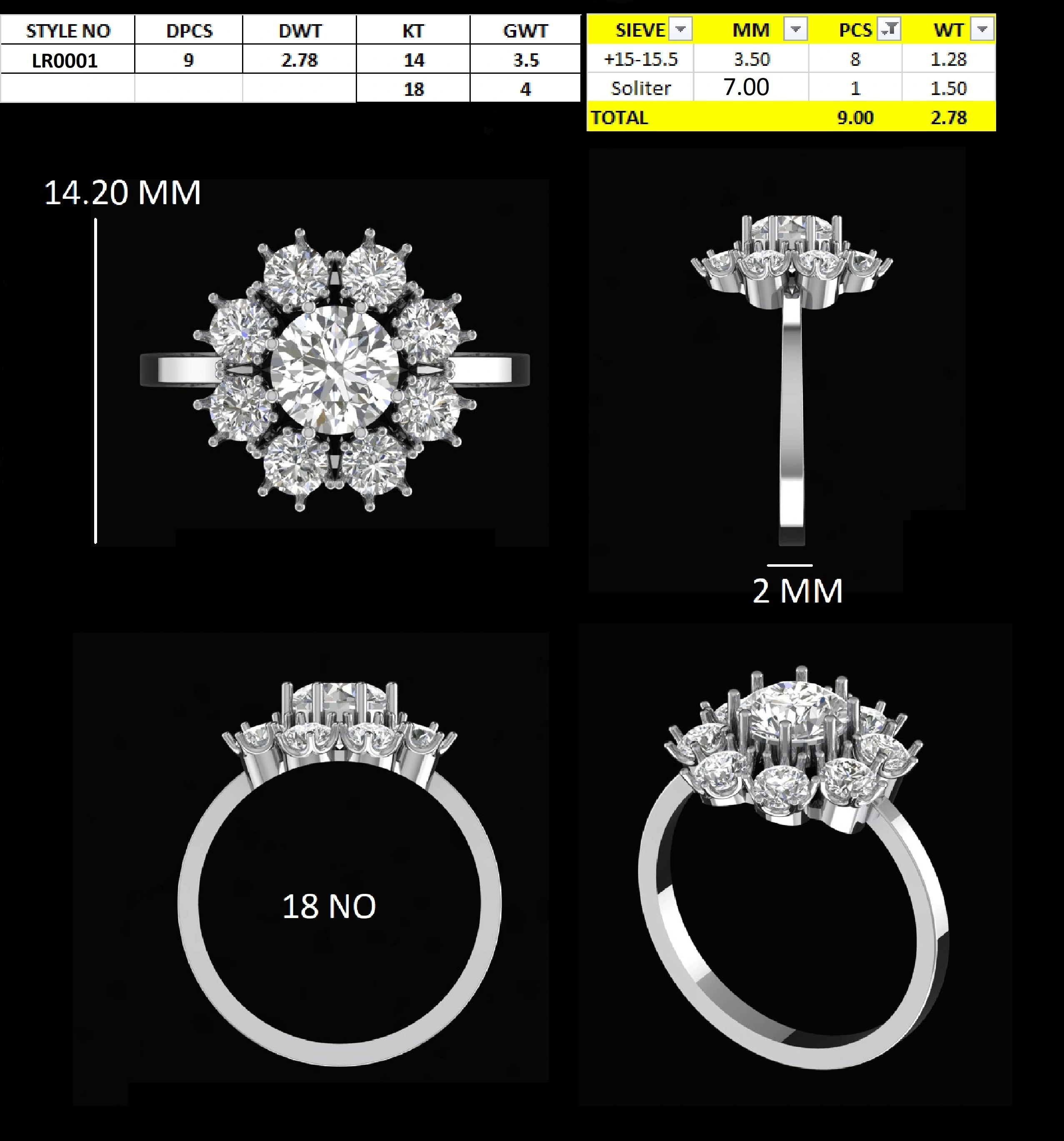 Flower Style Antique Vintage Ring Round Old European Cut Colorless Moissanite ring, Halo Engagement Ring, Anniversary Ring For Her-4