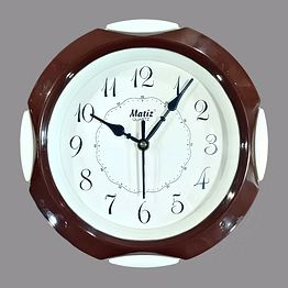brown round wall clock 21cm x 21cm