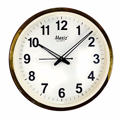 golden round wall clock 20cm x 20cm