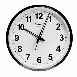 silver round wall clock 20cm x 20cm