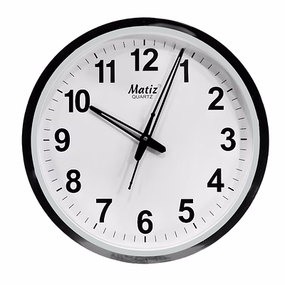 silver round wall clock 20cm x 20cm