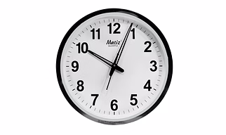 Office Silver Round Wall Clock 30cm x 30cm