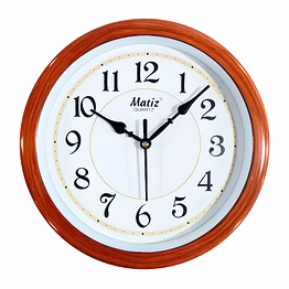 brown round wall clock 20cm x 20cm