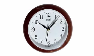 Brown Round Wall Clock 18cm x 18cm