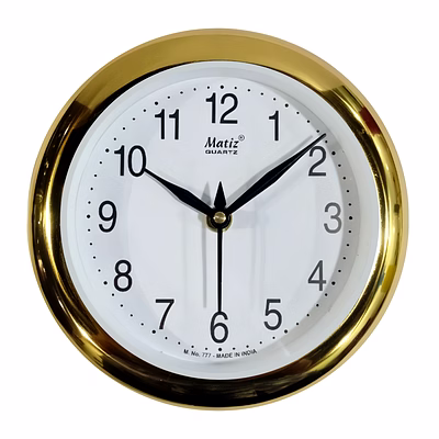 gold round wall clock 18cm x 18cm