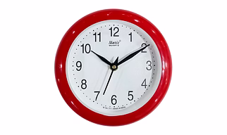 Red Round Wall Clock 18cm x 18cm