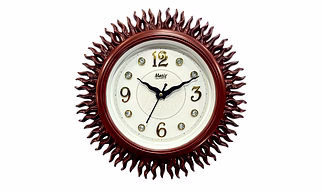 Dark Brown Round Wall Clock 33cm x 33cm