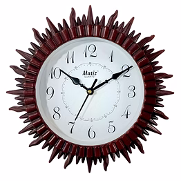 brown round wall clock 24cm x 24cm