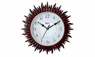 Brown Round Wall Clock 24cm x 24cm