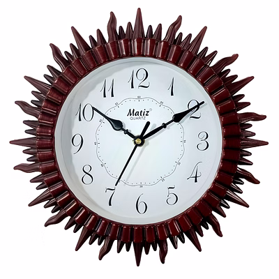 brown round wall clock 24cm x 24cm