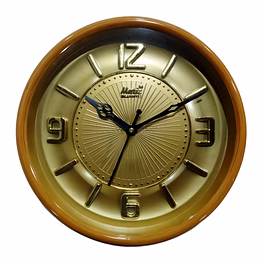 brown wooden round wall clock 24cm x 24cm