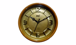 Brown Wooden Round Wall Clock 24cm x 24cm